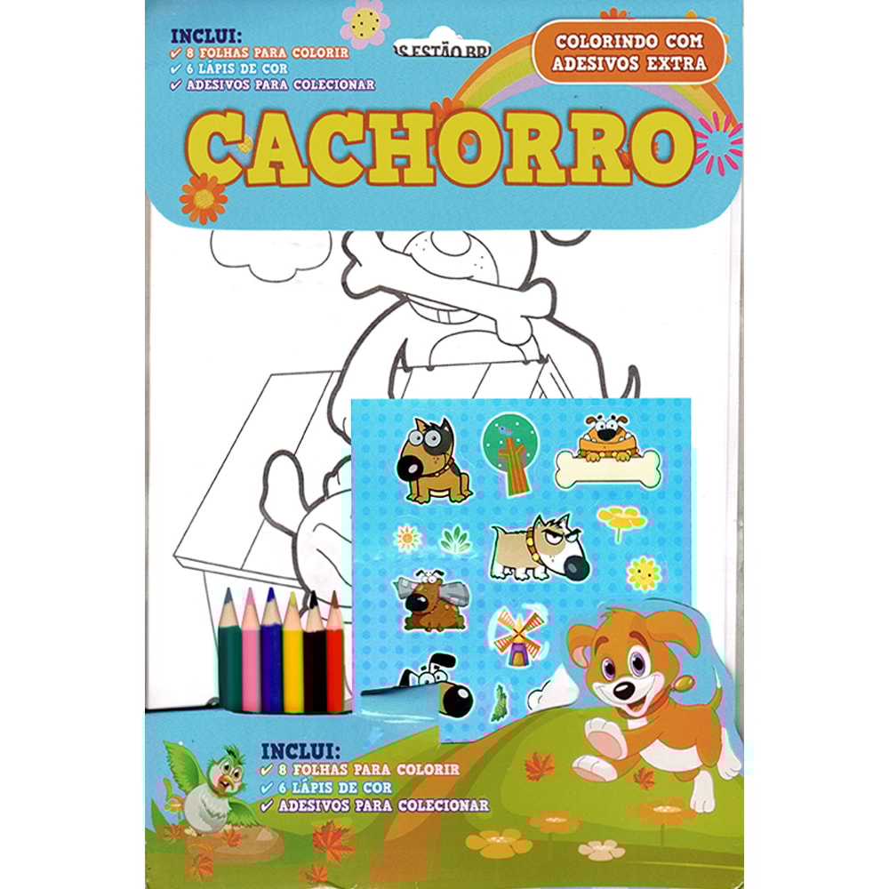 Colorindo com Adesivo Extra | Cachorro