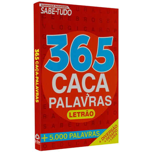 Almanaque Sabe Tudo | 365 Caça-Palavras Letrão| Capa Vermelha
