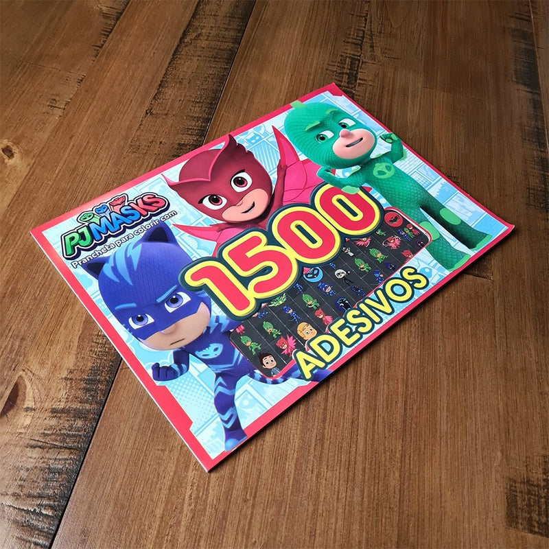 PJ Masks Prancheta para Colorir | 1500 Adesivos
