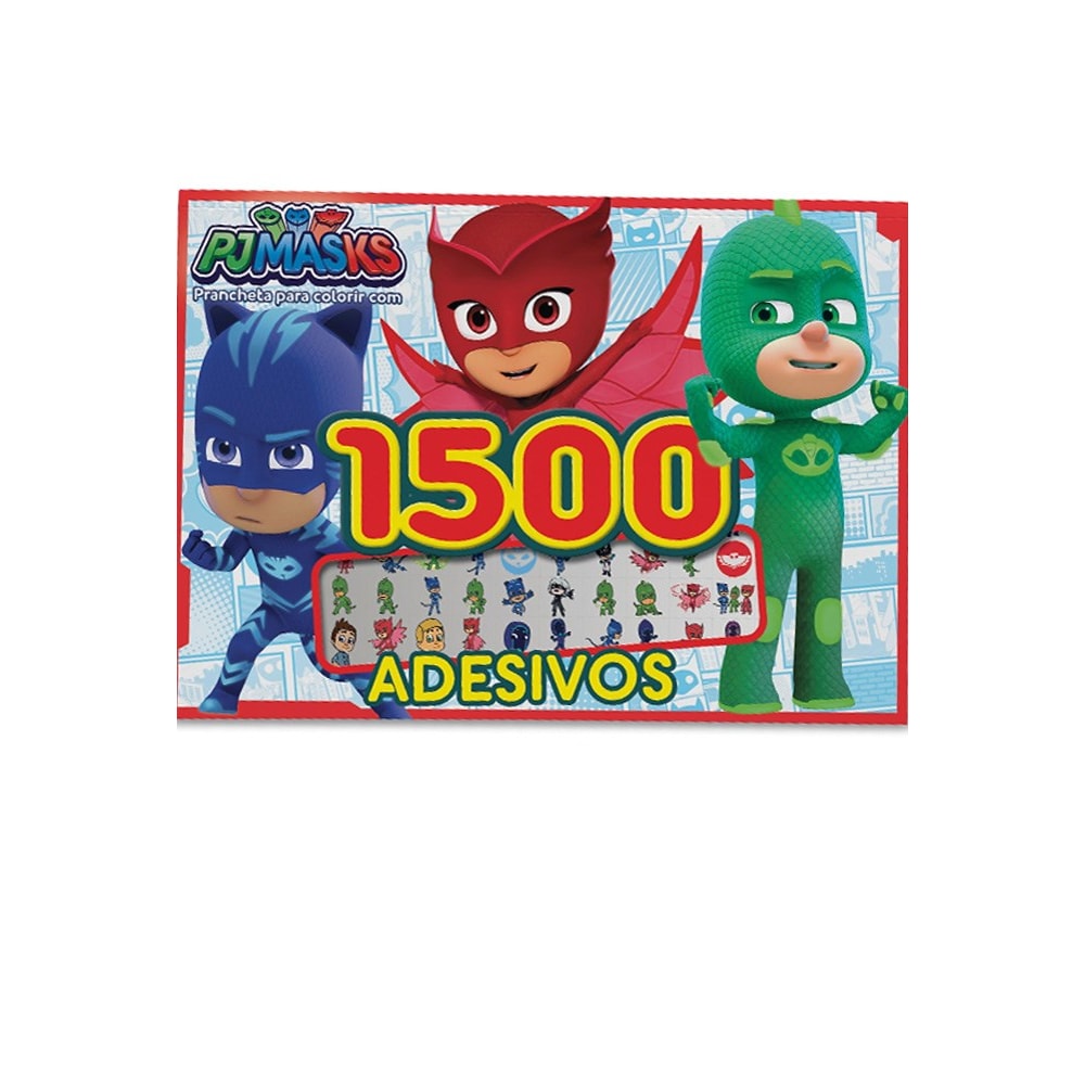 PJ Masks Prancheta para Colorir | 1500 Adesivos