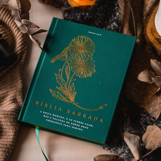 Bíblia Sagrada com Espaço para Anotações | NVI | Leitura Perfeita | Capa Dura Tecido Floral