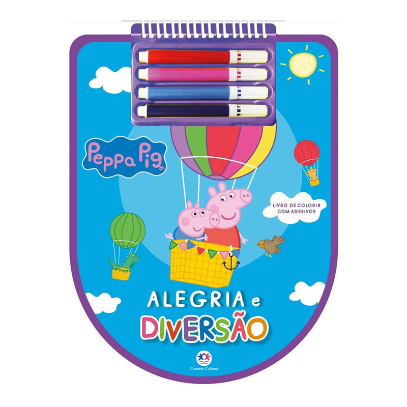 Peppa Pig | Livro de Colorir com Adesivos | Alegria e Diversão