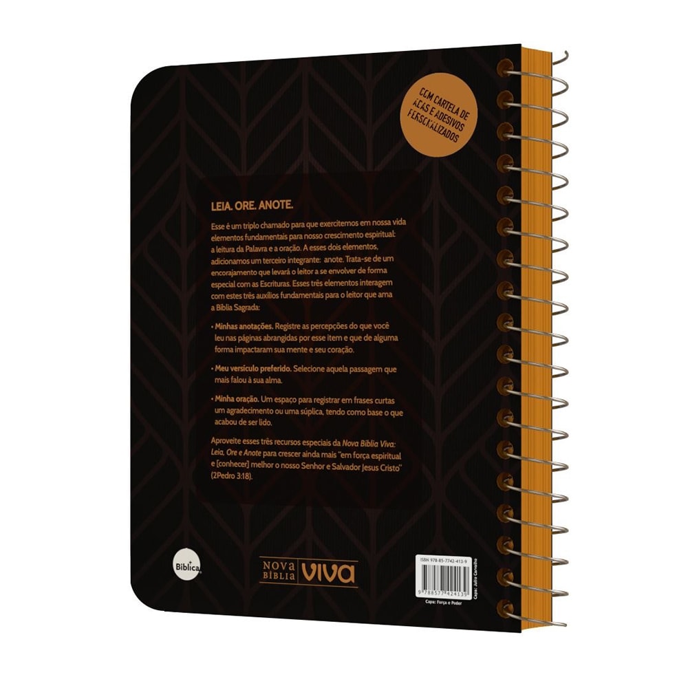 Nova Bíblia Viva Com Espaço para Anotação | Letra Normal | Capa Espiral Força e Poder