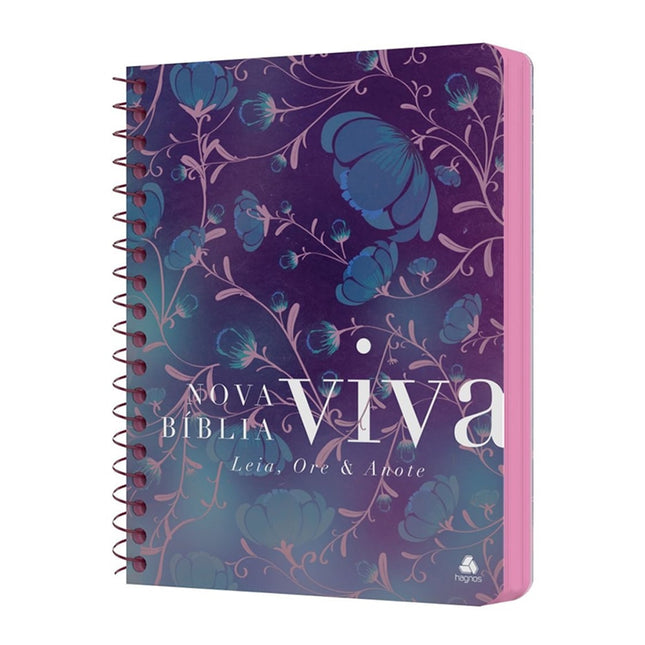 Nova Bíblia Viva Com Espaço para Anotação | Letra Normal | Capa Espiral Flores do Campo