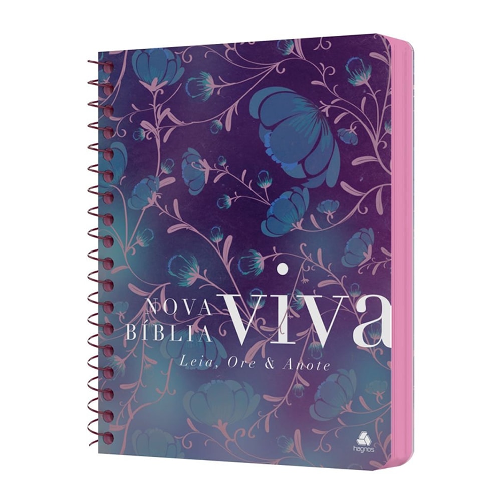 Nova Bíblia Viva Com Espaço para Anotação | Letra Normal | Capa Espiral Flores do Campo