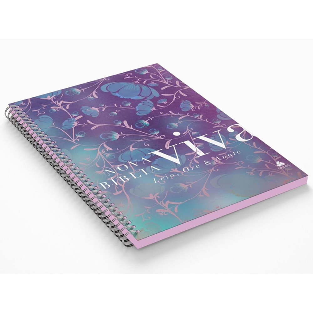 Nova Bíblia Viva Com Espaço para Anotação | Letra Normal | Capa Espiral Flores do Campo