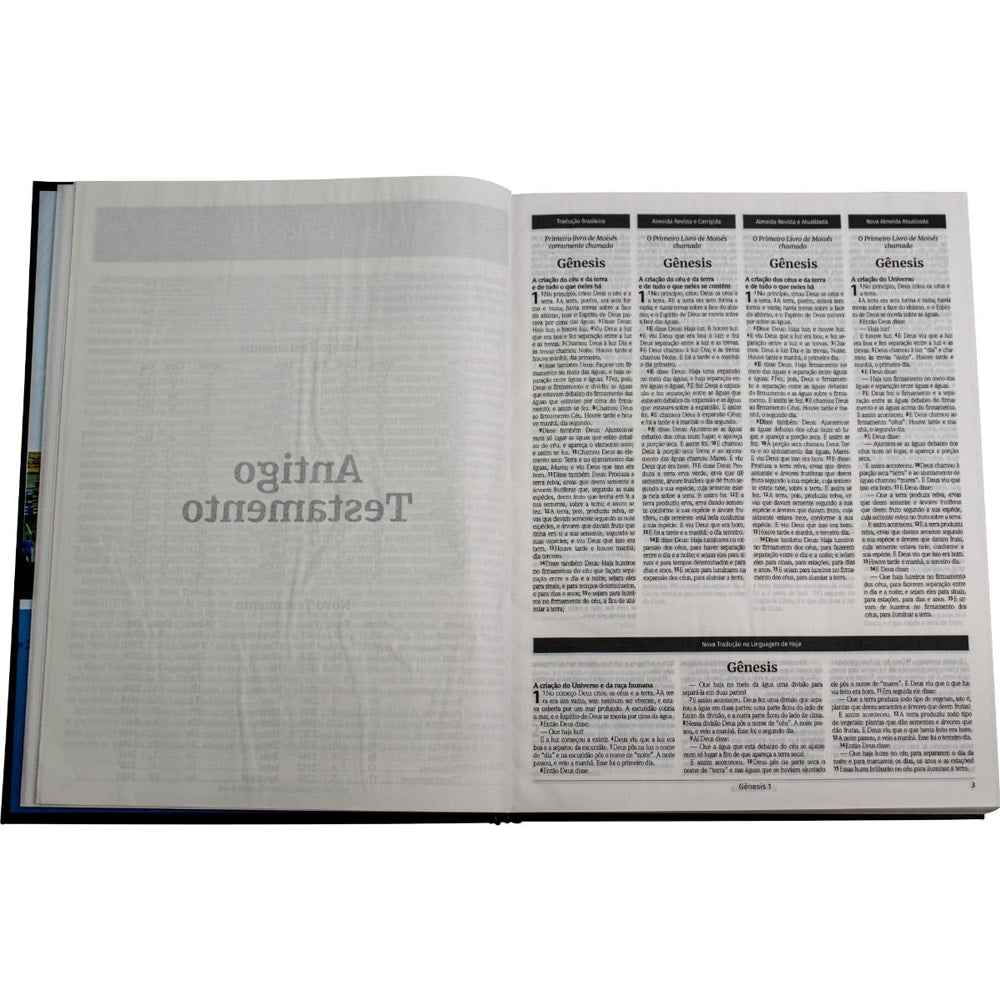 Bíblia Sagrada Traduções SBB | TB | ARC | ARA | NAA | NTLH | Letra Normal | Capa Dura Azul
