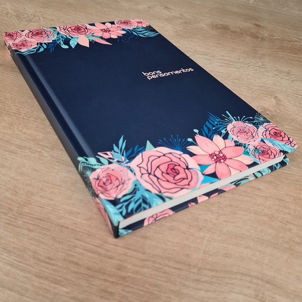 Caderno com Bons Pensamentos | Capa Dura Rosas