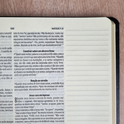 Bíblia Sagrada Leia e Anote | NVT | Letra Normal | Capa Luxo Preta