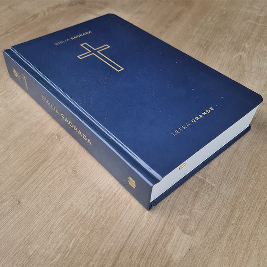 Bíblia Sagrada Salvos pela Graça Azul | NVT | Letra Grande | Capa Dura