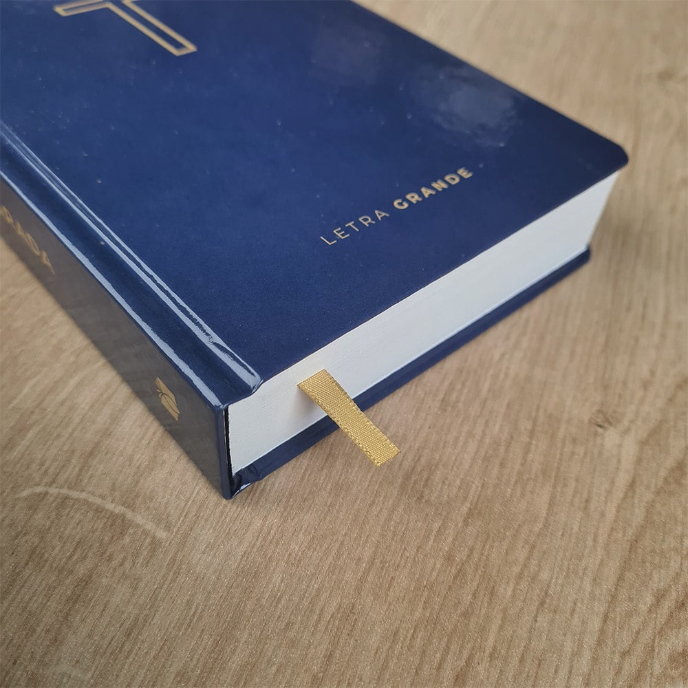 Bíblia Sagrada Salvos pela Graça Azul | NVT | Letra Grande | Capa Dura
