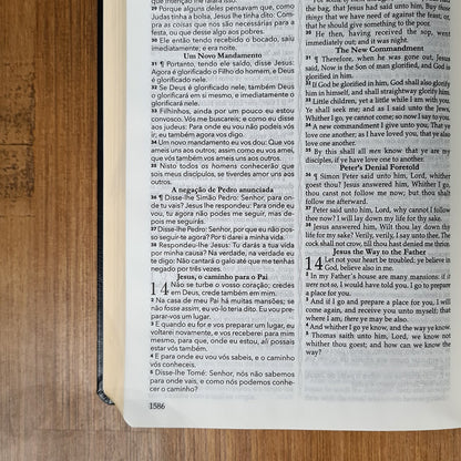 Bíblia King James 1611 | Bilíngue | Letra Normal | Capa Luxo Preta