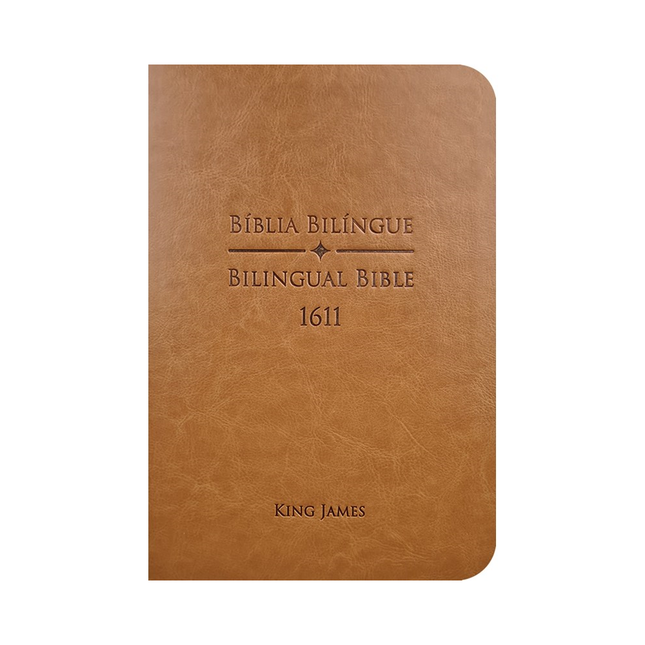 Bíblia King James 1611 | Bilíngue | Letra Normal | Capa Luxo Caramelo