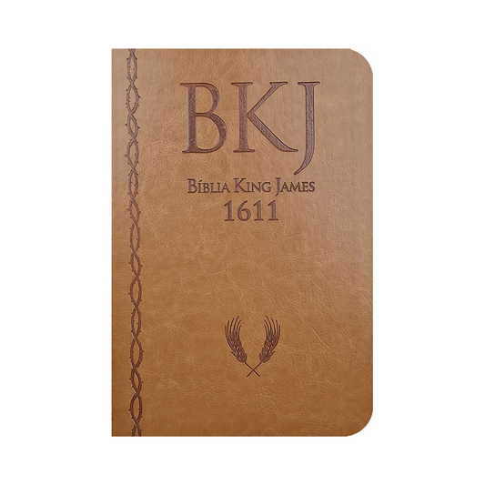 Bíblia King James 1611 Ultrafina Ampliada | Letra Normal | Capa Luxo Mostarda