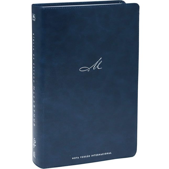 Bíblia De Estudo MacArthur | NVI | Letra Normal | Capa Luxo Azul