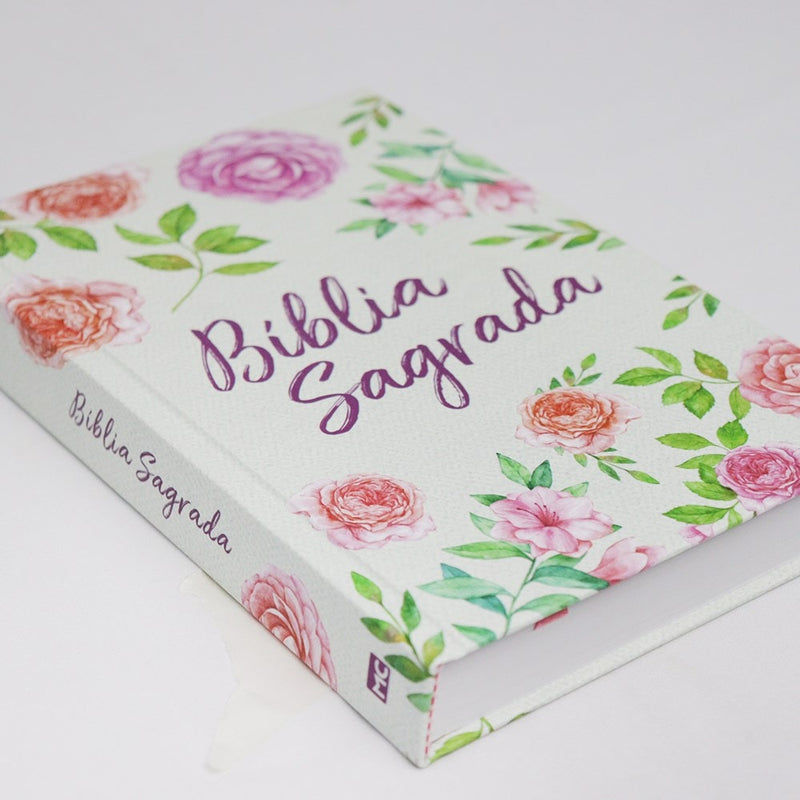 Bíblia Textura Floral | NVT | Letra Normal | Capa Dura