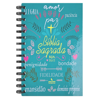 Bíblia Sagrada KJA 1611 | Letra Normal | Capa Dura Espiral Lettering