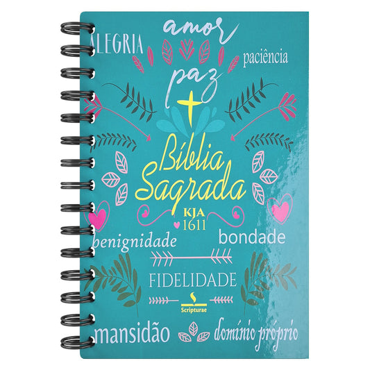 Bíblia Sagrada KJA 1611 | Letra Normal | Capa Dura Espiral Lettering