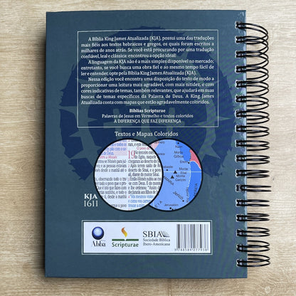 Bíblia Sagrada KJA 1611 | Letra Normal | Capa Dura Espiral Calvário