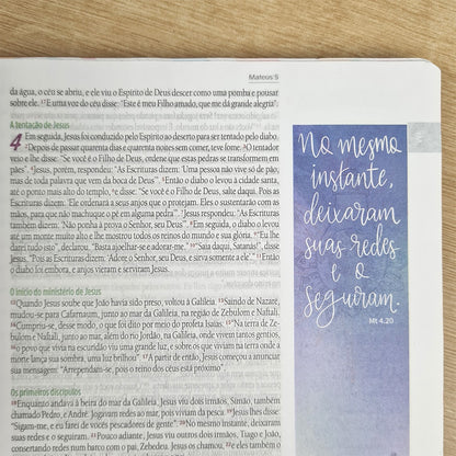Bíblia Ilustrada Anote Cartão de Primavera | NVT | Letra Normal | Capa Dura Espiral