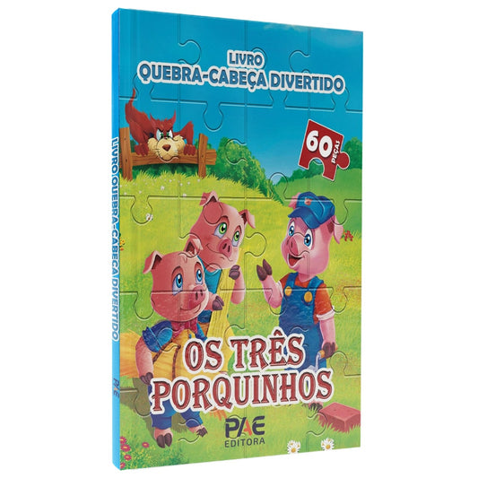 Livro Quebra-Cabeça Divertido | Os Três Porquinhos | 60 Peças