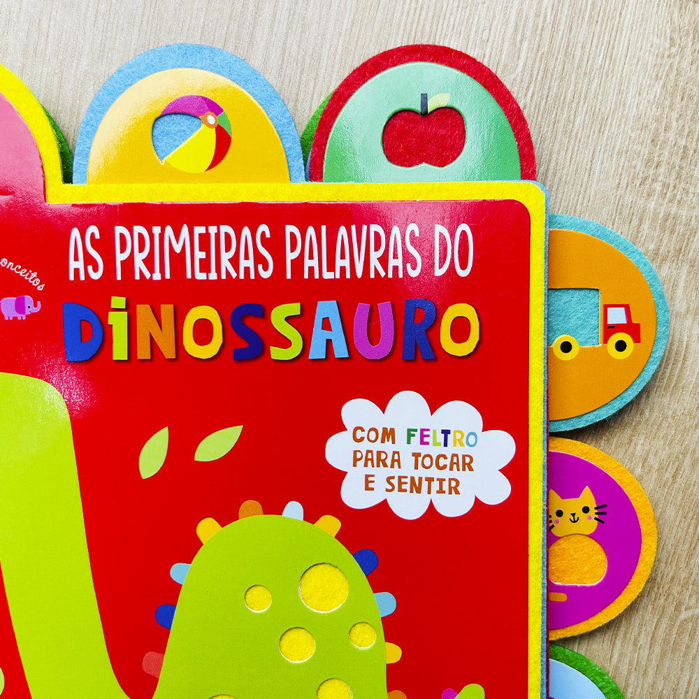 As Primeiras Palavras do Dinossauro | Com Feltro Para Tocar e Sentir