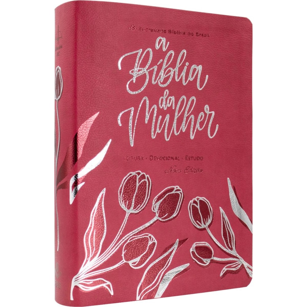 A Bíblia da Mulher Compacta | ARC | Letra Normal | Capa Luxo Rosa Tulipa