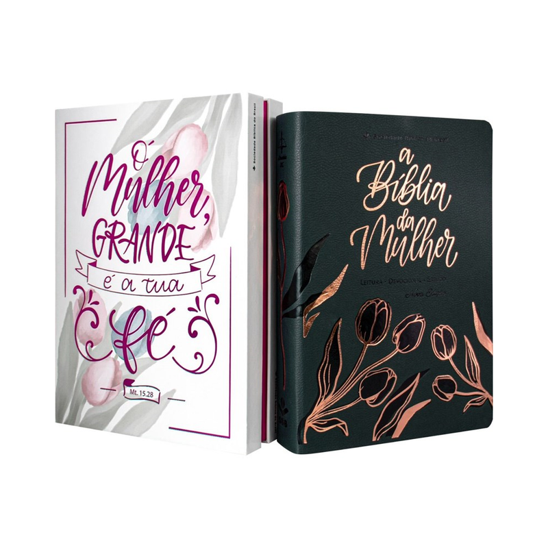 Bíblia da Mulher Compacta | ARC | Letra Normal | Capa Luxo Azul Tulipa