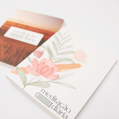 Bloco de Anotações | Meditação Diária | Capa Rosas