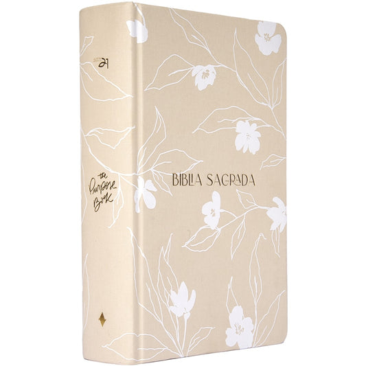 Bíblia The Purpose Book | A21 | Letra Normal | Espaço Para Anotações | Capa Tecido Jardim Bege