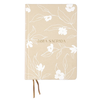 Bíblia The Purpose Book | A21 | Letra Normal | Espaço Para Anotações | Capa Tecido Jardim Bege