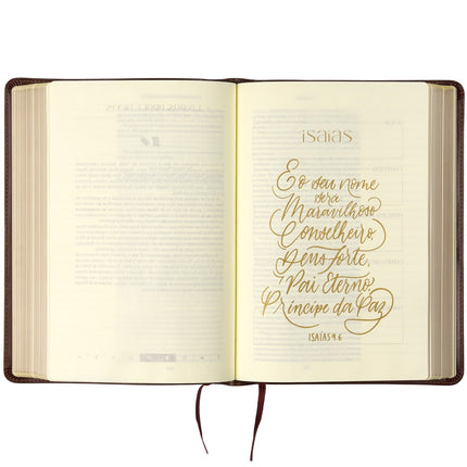 Bíblia The Purpose Book | A21 | Letra Normal | Espaço Para Anotações | Capa Tecido Jardim Bege