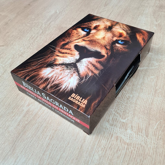 Bíblia Sagrada com Harpa Avivada e Corinhos | Letra Hipergigante | ARC | Semi-flexível Leão Rei