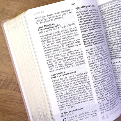 Bíblia De Estudo Joyce Meyer | NVI | Letra Grande | Capa Luxo Nude