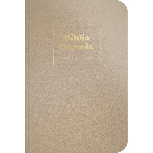 Bíblia Sagrada Com Cantor Cristão | ARC | Letra Grande | Capa Luxo Champanhe