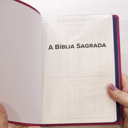 Bíblia Sagrada Slim | NVI | Letra Maior | Capa Luxo Nude