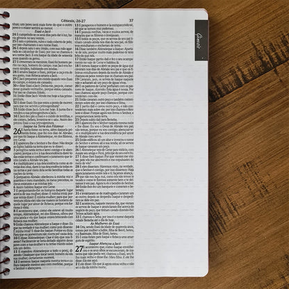 Bíblia com Pautas para Anotações | ARC | Harpa e Corinhos | Letra Normal | Capa Dura Espiral Floral Magenta