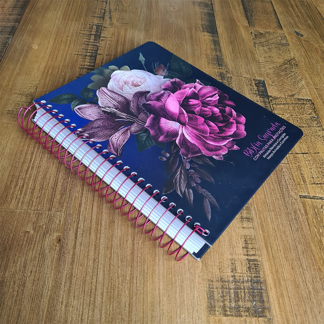 Bíblia com Pautas para Anotações | ARC | Harpa e Corinhos | Letra Normal | Capa Dura Espiral Arranjo Floral
