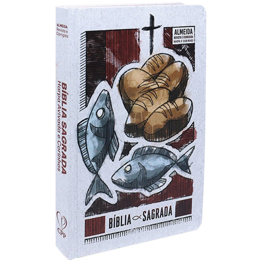 Bíblia Sagrada Slim | Harpa e Corinhos | ARC | Letra Normal | Capa Dura Multiplicação dos Pães