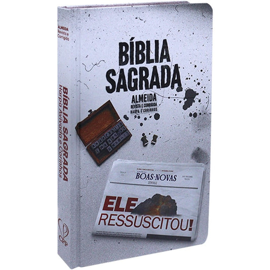 Bíblia Sagrada Slim | Harpa e Corinhos | ARC | Letra Normal | Capa Dura Ressuscitou