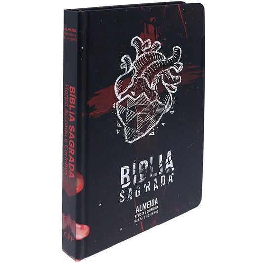 Bíblia Sagrada Slim | Harpa e Corinhos | ARC | Letra Normal | Capa Dura Coração de Pedra