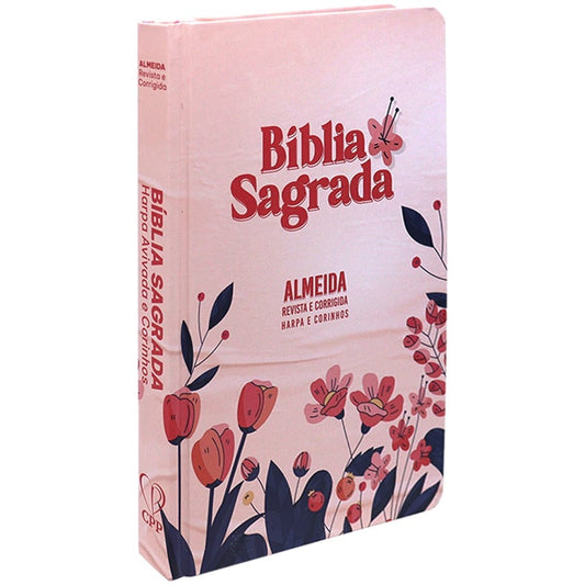 Bíblia Sagrada Slim | Harpa e Corinhos | ARC | Letra Normal | Capa Dura Floral Cartoon