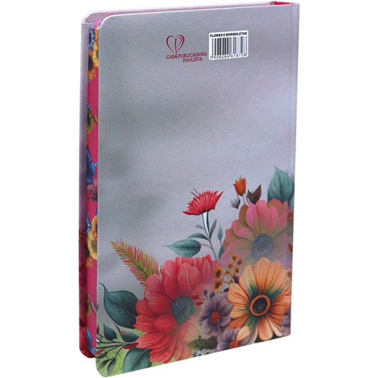 Bíblia Sagrada Slim | Harpa e Corinhos | ARC | Letra Normal | Capa Dura Flores e Borboletas