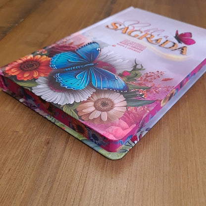 Bíblia Sagrada Slim | Harpa e Corinhos | ARC | Letra Normal | Capa Dura Flores e Borboletas