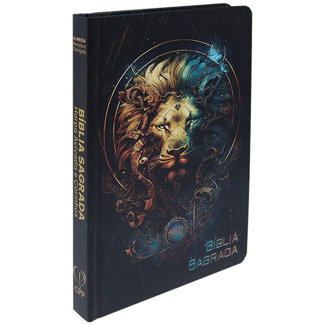 Bíblia Sagrada Slim | Harpa e Corinhos | ARC | Letra Normal | Capa Dura Leão Dourado