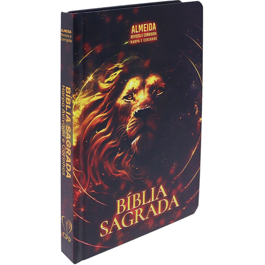 Bíblia Sagrada Slim | Harpa e Corinhos | ARC | Letra Normal | Capa Dura Leão Épico