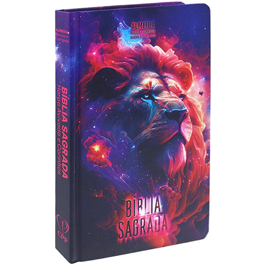 Bíblia Sagrada Slim | Harpa e Corinhos | ARC | Letra Normal | Capa Dura Leão Nebulosa