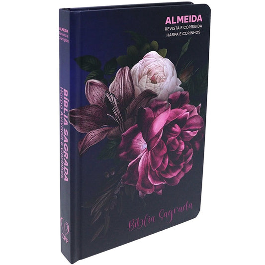 Bíblia Sagrada Slim | Harpa e Corinhos | ARC | Letra Normal | Capa Dura Arranjo Floral