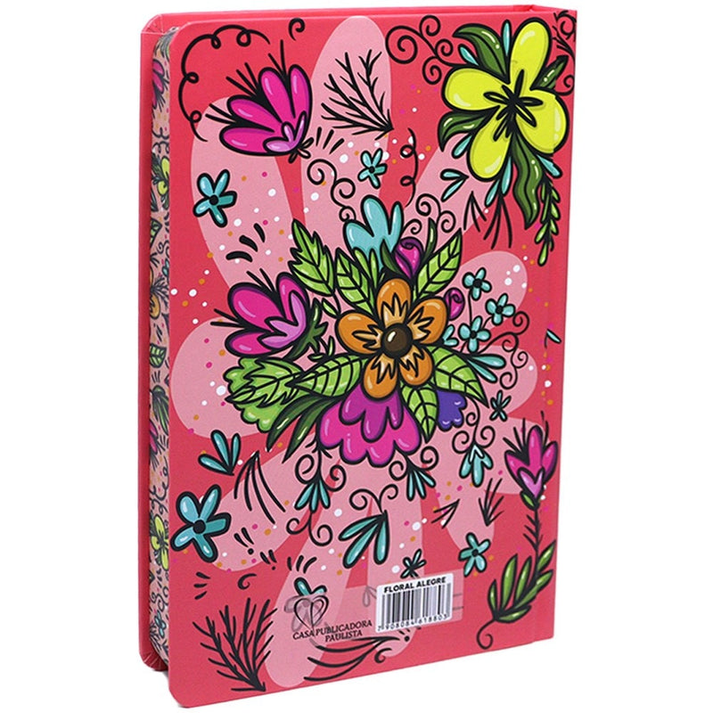 Bíblia Sagrada Slim | Harpa e Corinhos | ARC | Letra Normal | Capa Dura Floral Alegre