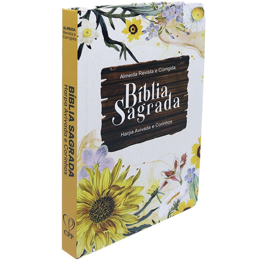 Bíblia Sagrada Slim | Harpa e Corinhos | ARC | Letra Normal | Capa Dura Girassol